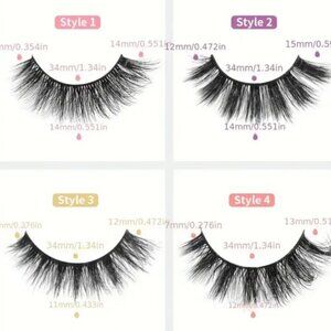 24 Pairs Fake Eyelashes, Packaged In A Gift Box, Natural Wispy Eyelashes